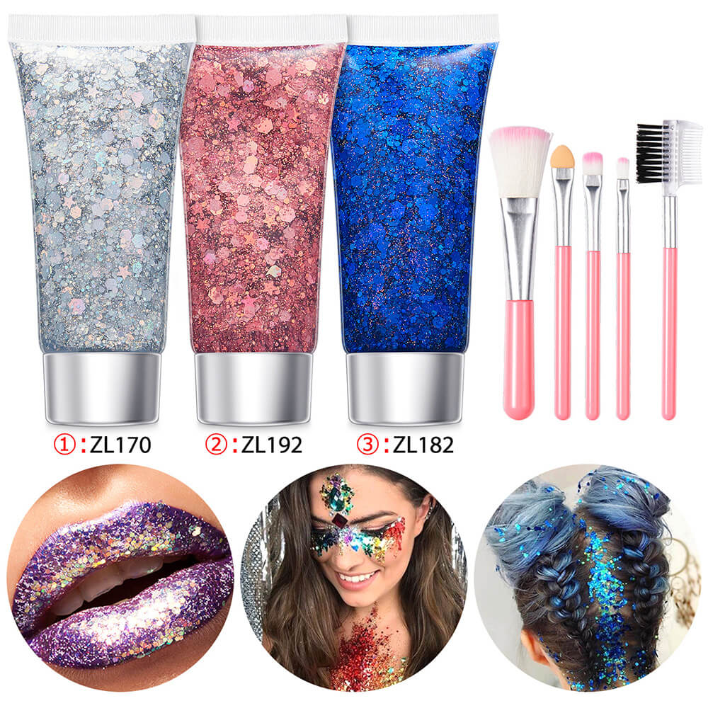 17 set glitter gel sequin body face eyes hair stage shimmer makeup vegan