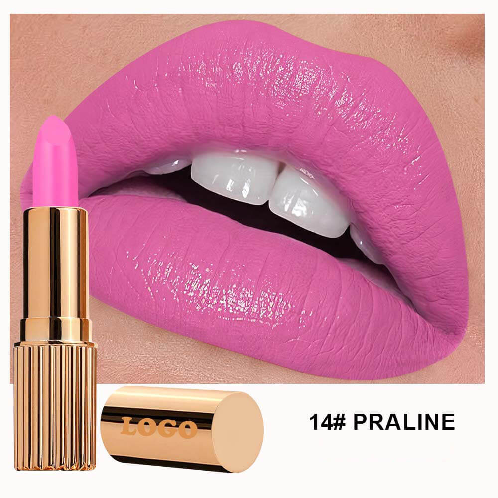 24 Color Matte Lipstick High Pigmented Long Lasting Waterproof Gold Tube