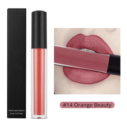 30-color Brown Matte Liquid Lipstick Nude Velvet Mist Lip Cream Cruelty-free