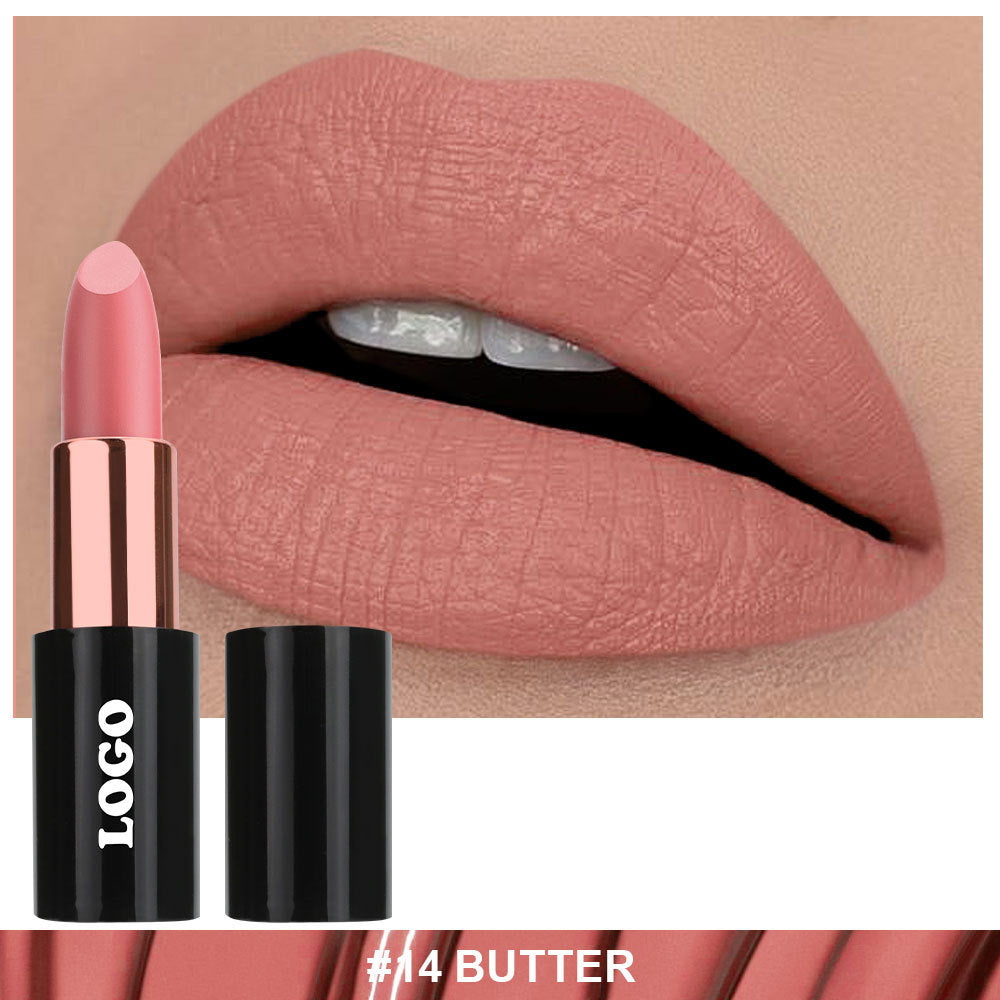 24 Color Matte Lipstick Nude No Dry Lips High Pigment Waterproof Magnetic Tube