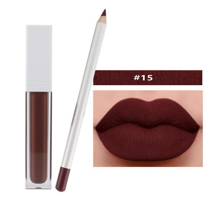 21 Color Liquid Lipstick & Lip Liner Set Matte Waterproof Long Lasting Vegan