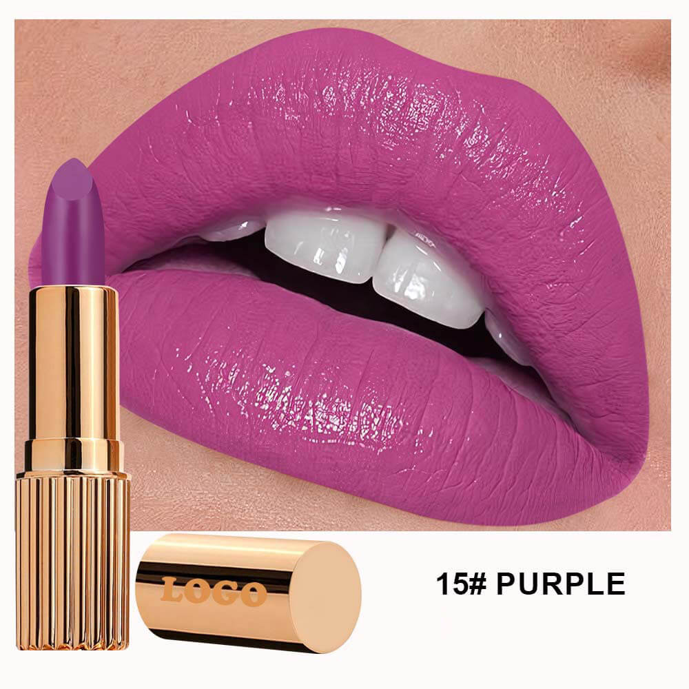 24 Color Matte Lipstick High Pigmented Long Lasting Waterproof Gold Tube