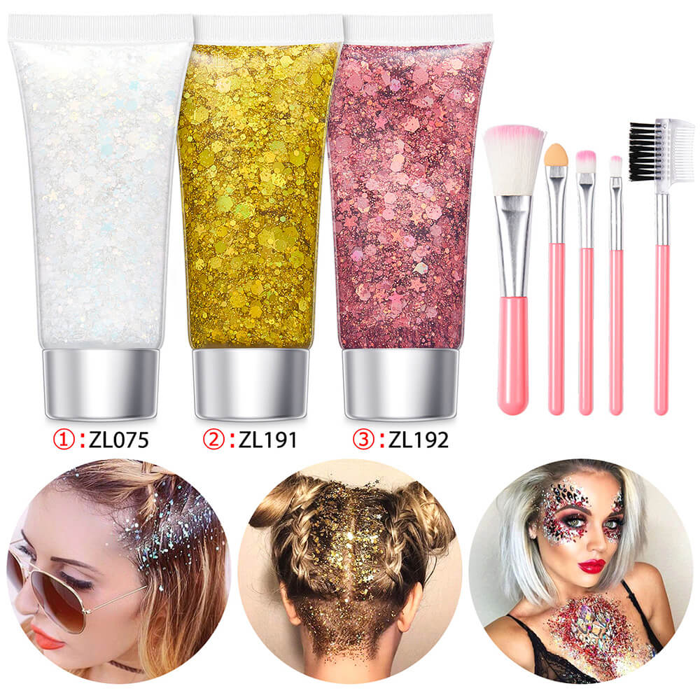 17 set glitter gel sequin body face eyes hair stage shimmer makeup vegan