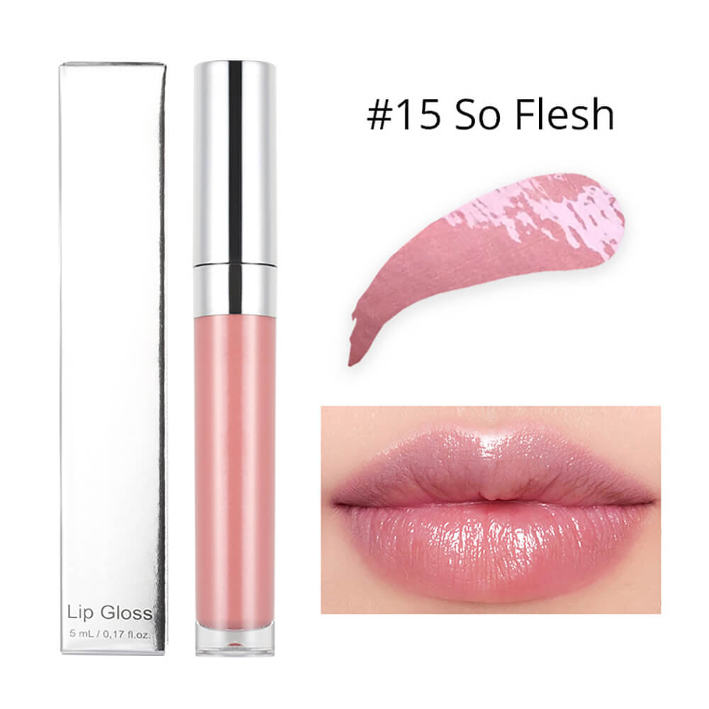 20 Color High Shine Lip Gloss Nude Lip Glaze High Pigmented Plumping Vegan