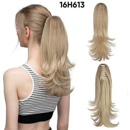 Short wigs hair extensions curly ponytail natural fluffy ponytail with clip