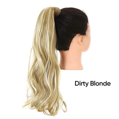 17 colors wigs hair extensions strapped ponytail long curly hair 50cm