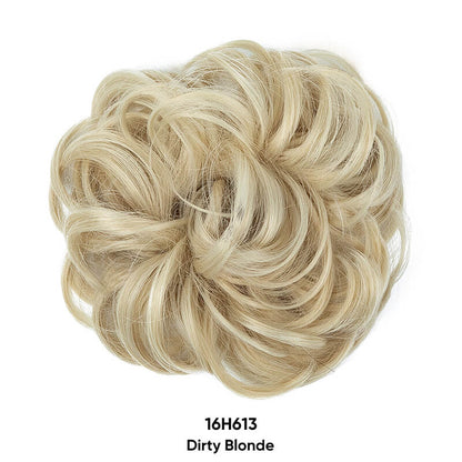 Curly hair buns wigs ball head wigs elastic hair buns flower