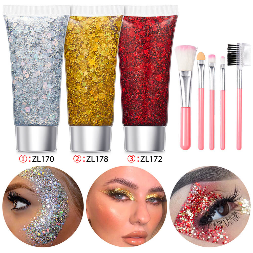17 set glitter gel sequin body face eyes hair stage shimmer makeup vegan