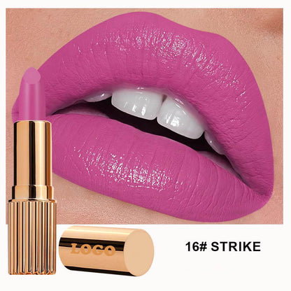 24 Color Matte Lipstick High Pigmented Long Lasting Waterproof Gold Tube