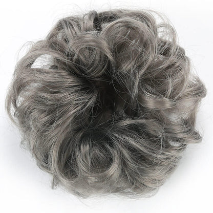 Curly hair buns wigs ball head wigs elastic hair buns flower