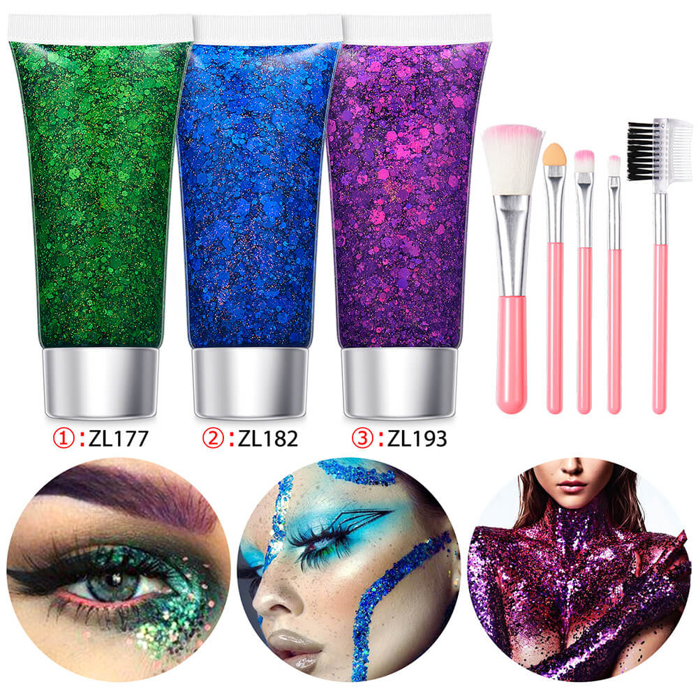 17 set glitter gel sequin body face eyes hair stage shimmer makeup vegan