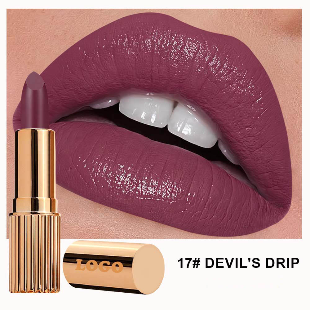 24 Color Matte Lipstick High Pigmented Long Lasting Waterproof Gold Tube