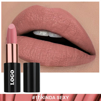 24 Color Matte Lipstick Nude No Dry Lips High Pigment Waterproof Magnetic Tube
