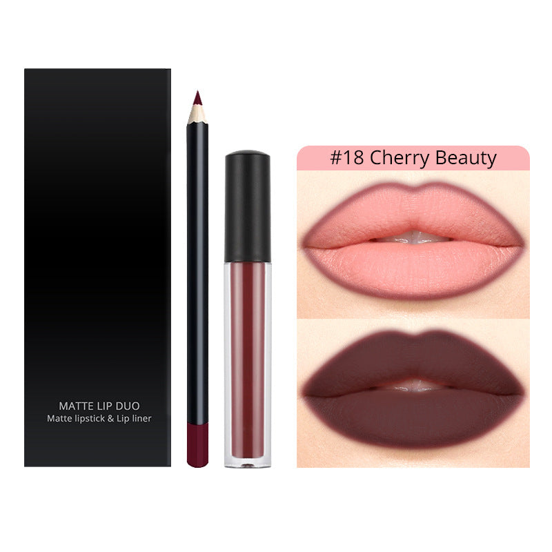30 Color Liquid Lipstick Lip Liner Set Matte Lipstick Kit Long Lasting Waterproof