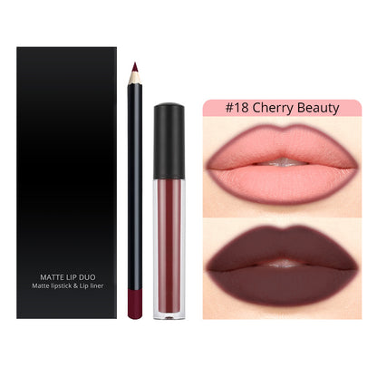 30 Color Liquid Lipstick Lip Liner Set Matte Lipstick Kit Long Lasting Waterproof