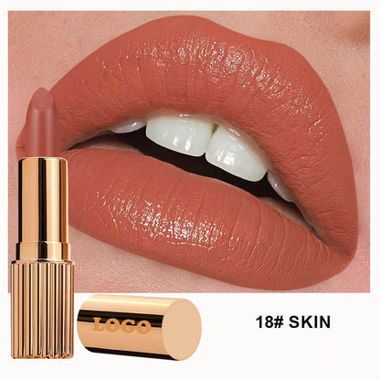 24 Color Matte Lipstick High Pigmented Long Lasting Waterproof Gold Tube
