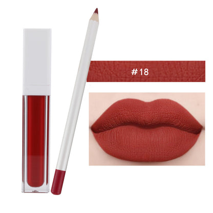 21 Color Liquid Lipstick & Lip Liner Set Matte Waterproof Long Lasting Vegan