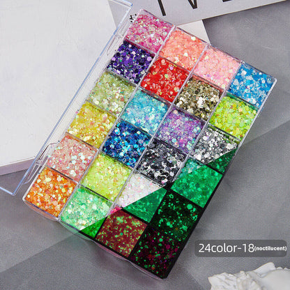 24 color glitter gel highlight powder face body mermaid sequin adhesive-free
