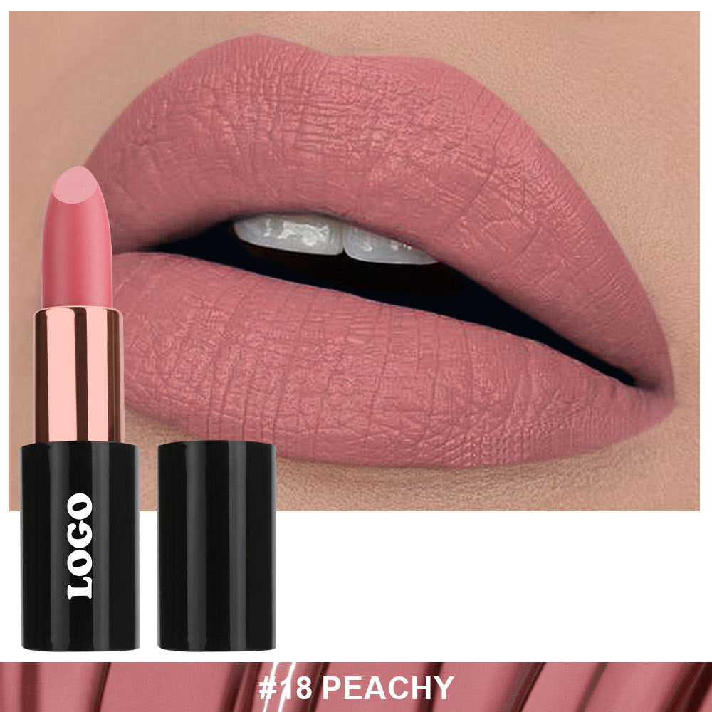 24 Color Matte Lipstick Nude No Dry Lips High Pigment Waterproof Magnetic Tube