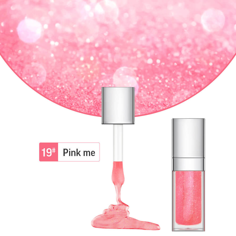 48 Colors Lip Oil Fruit Lip Gloss Lip Plumping Oil Vegan Moisturizing Silver-Plated Tube