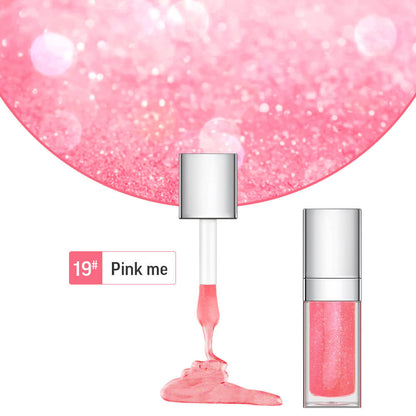48 Colors Lip Oil Fruit Lip Gloss Lip Plumping Oil Vegan Moisturizing Silver-Plated Tube