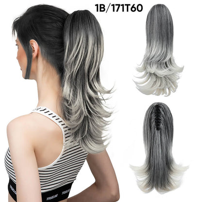 Short wigs hair extensions curly ponytail natural fluffy ponytail with clip