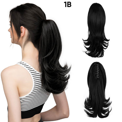 Short wigs hair extensions curly ponytail natural fluffy ponytail with clip
