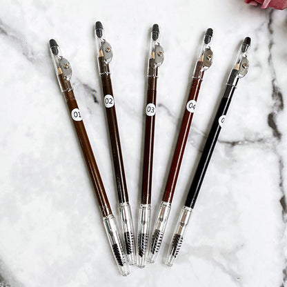 5 color eyebrow pencil wooden with sharpener high pigmented waterproof