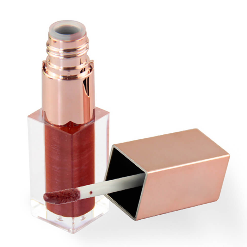 Tubo cuadrado de brillo de labios de 6 colores Nude Shimmer