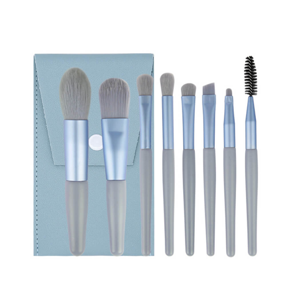 Ensemble de 8 pinceaux de maquillage portables pour poudre et crème