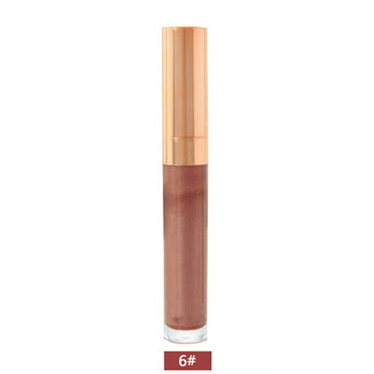 6 color lip gloss nude shimmer high pigmented gold tube