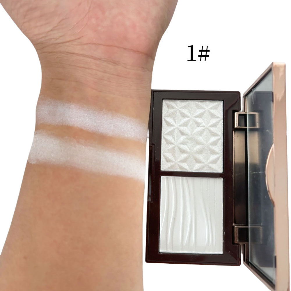 5 Color 2-In-1 Contour Highlighter Blush Palette Pearlescent Powder Vegan