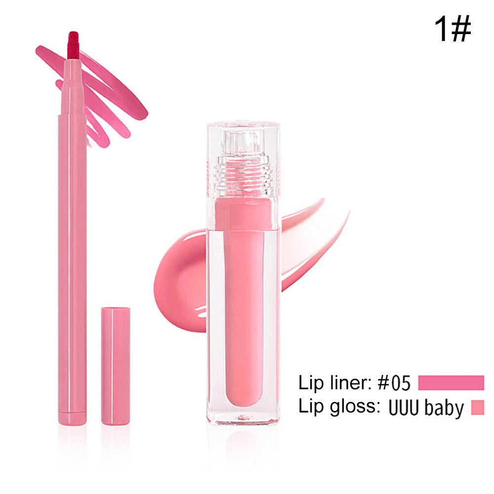 8-Color Lip Liner & Lip Glaze Set High-Shine Long-Lasting Vegan Lip Duo Kit