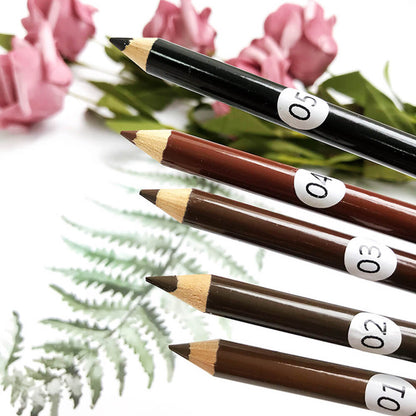 5 color eyebrow pencil wooden with sharpener high pigmented