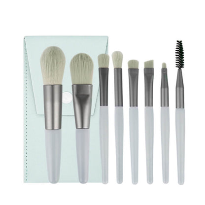 Ensemble de 8 pinceaux de maquillage portables pour poudre et crème