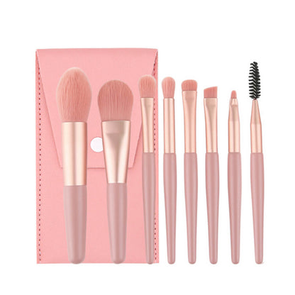 Ensemble de 8 pinceaux de maquillage portables pour poudre et crème