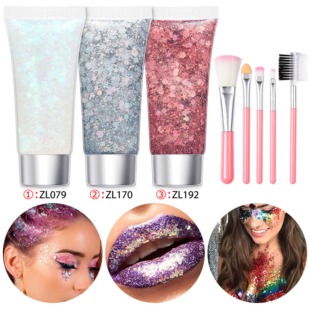 17 set glitter gel sequin body face eyes hair stage shimmer makeup vegan