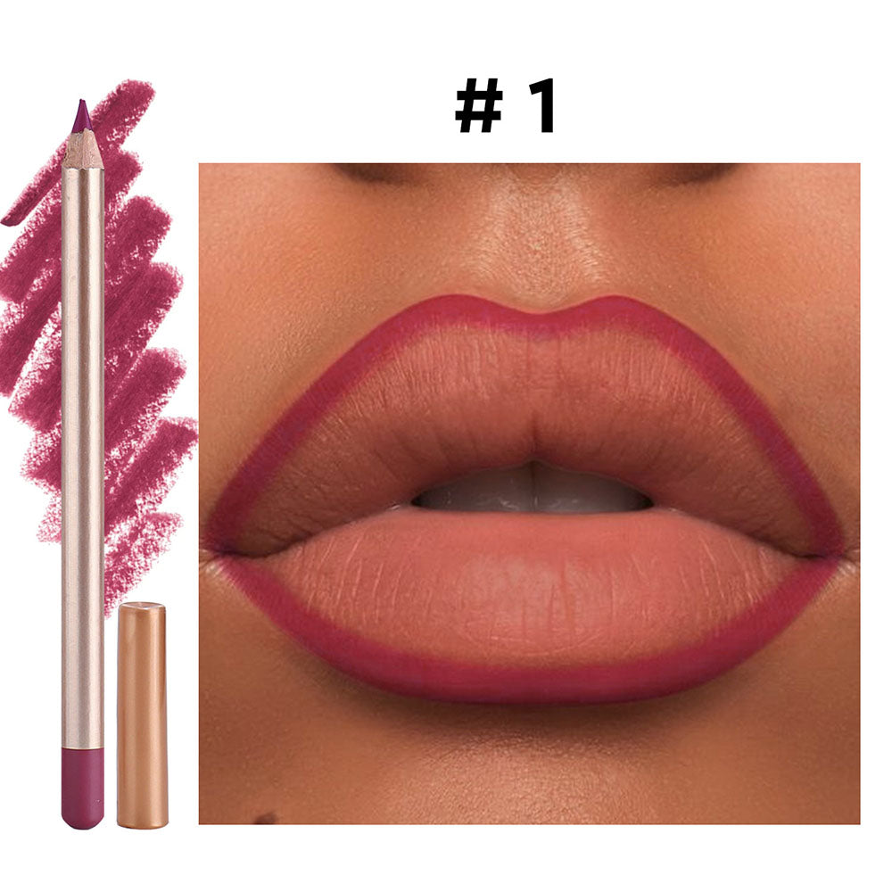 13 Color Matte Lip Liner Nude Wooden Lipstick Waterproof Long-Lasting Vegan