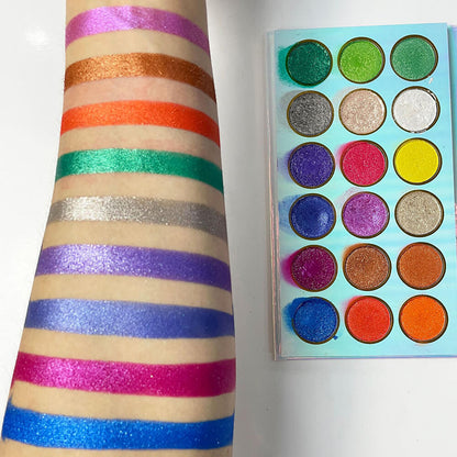 18 color eyeshadow palette high pigmented shimmer eye shadow