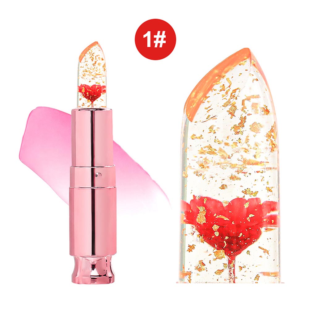 5 Color Flower Lip Balm Temperature Change Color Lipstick Vegan No Logo