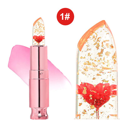 5 Color Flower Lip Balm Temperature Change Color Lipstick Vegan No Logo