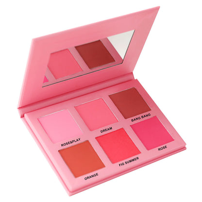 6 Color DIY Highlighter & Blush & Contour Palette Waterproof High Pigmented