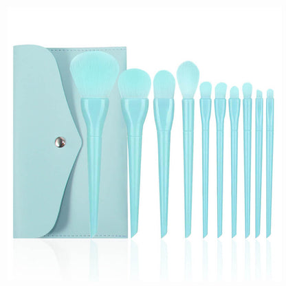 10 pcs makeup brush set candy color face eye powder soft brushes with bag