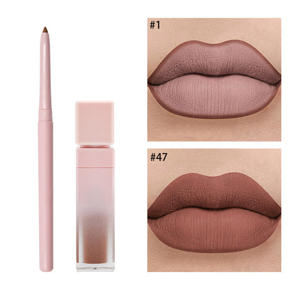 16 color pink liquid lipstick lip liner set matte waterproof long lasting