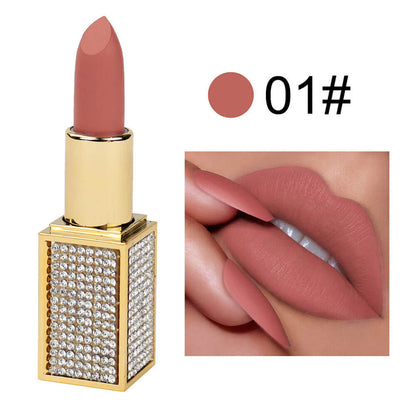 14 color matte lipstick diamond tube creamy moisturizing