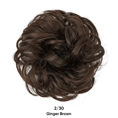 Curly hair buns wigs ball head wigs elastic hair buns flower