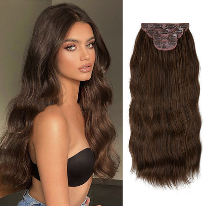 Hair extensions clip in hair four-piece wig set hair clips curly fiber 22 inch