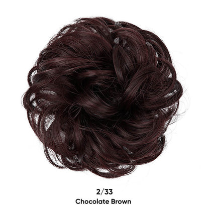 Curly hair buns wigs ball head wigs elastic hair buns flower