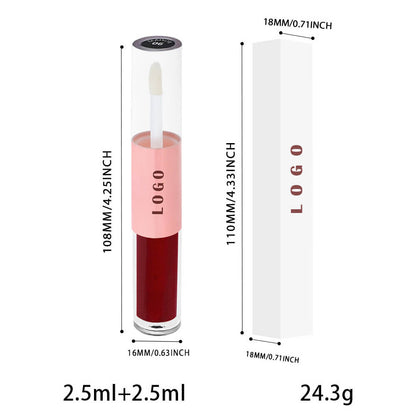6-Color Peel-Off Matte Liquid Lipstick & Lip Oil Double-Ended Long Lasting