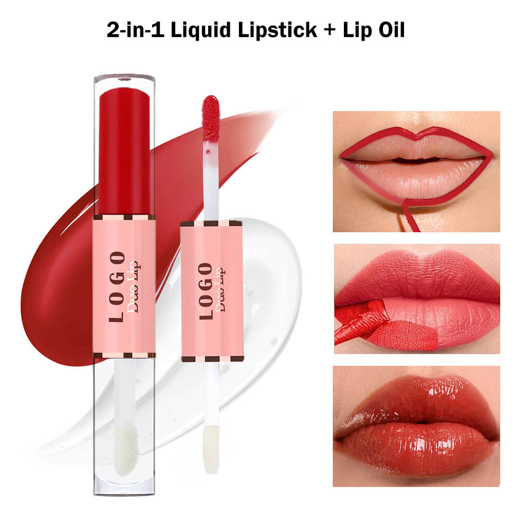 6-Color Peel-Off Matte Liquid Lipstick & Lip Oil Double-Ended Long Lasting